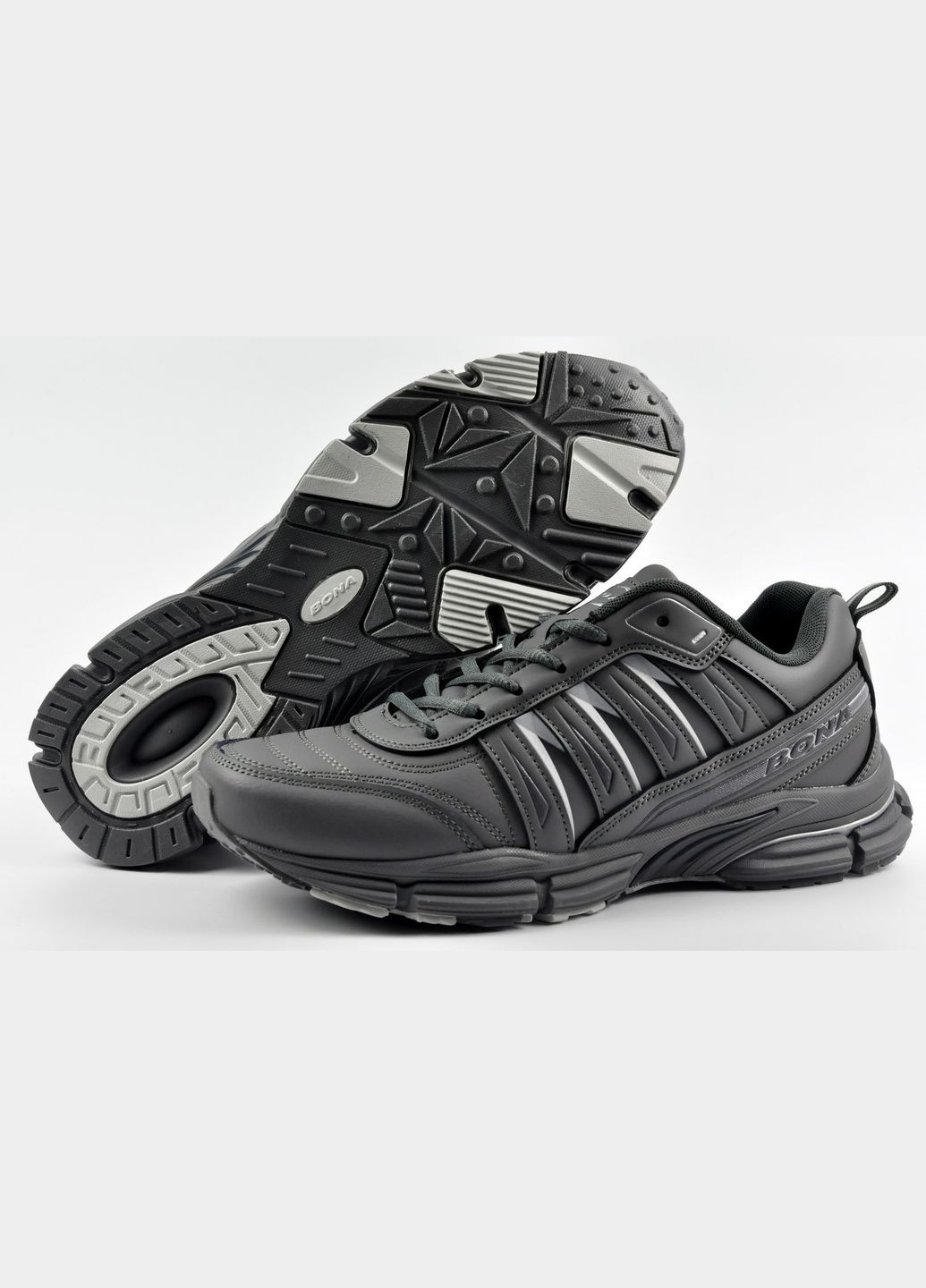 Серые демисезонные кроссовки Bona
