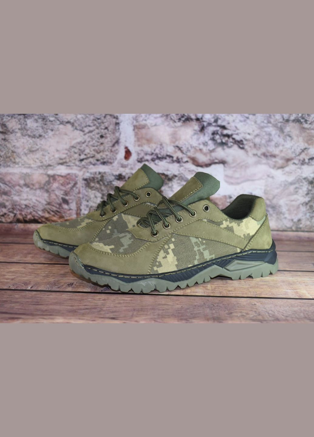 Кроссовки Мужские Демисезонные Тактические. 36-48р Олива+Пиксель. Специальная трекинговая подошва! MSDM-1040 No Brand (301138743)