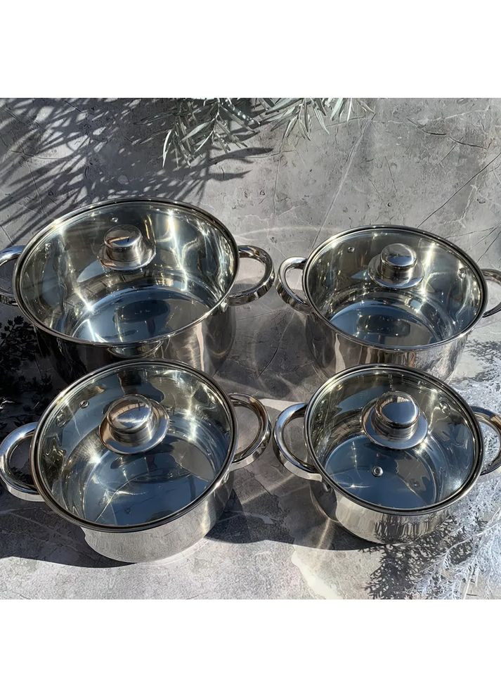 Набір каструль із нержавіючої сталі EB-3734 8 предметів Edenberg (360654449)