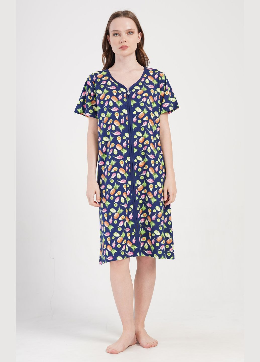 Жіночий халат на блискавці великого розміру Vienetta (317182422)