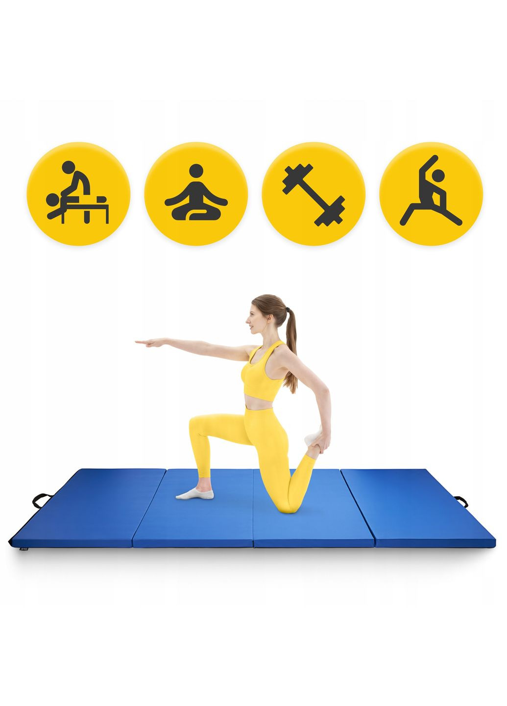 Мат гимнастический складной XL 240 x 120 x 5 см Blue () 4FIZJO P-5907739319715 (344588294)