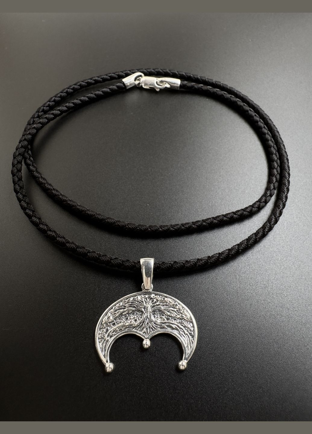 Серебряная подвеска лунница оберег на черную шнурку Family Jewelry House (322648781)