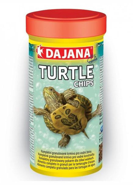 DAJANA TURTLE CHIPS Корм для водних черепах із цеолітом, зменшує забруднення води 250 мл/100 г DP154B(5828) Dajana Pet (278308374)
