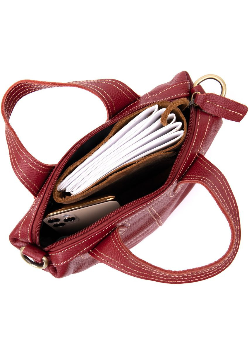 Сумка женская на молнии флотар 20405 Красная Vintage (329146661)