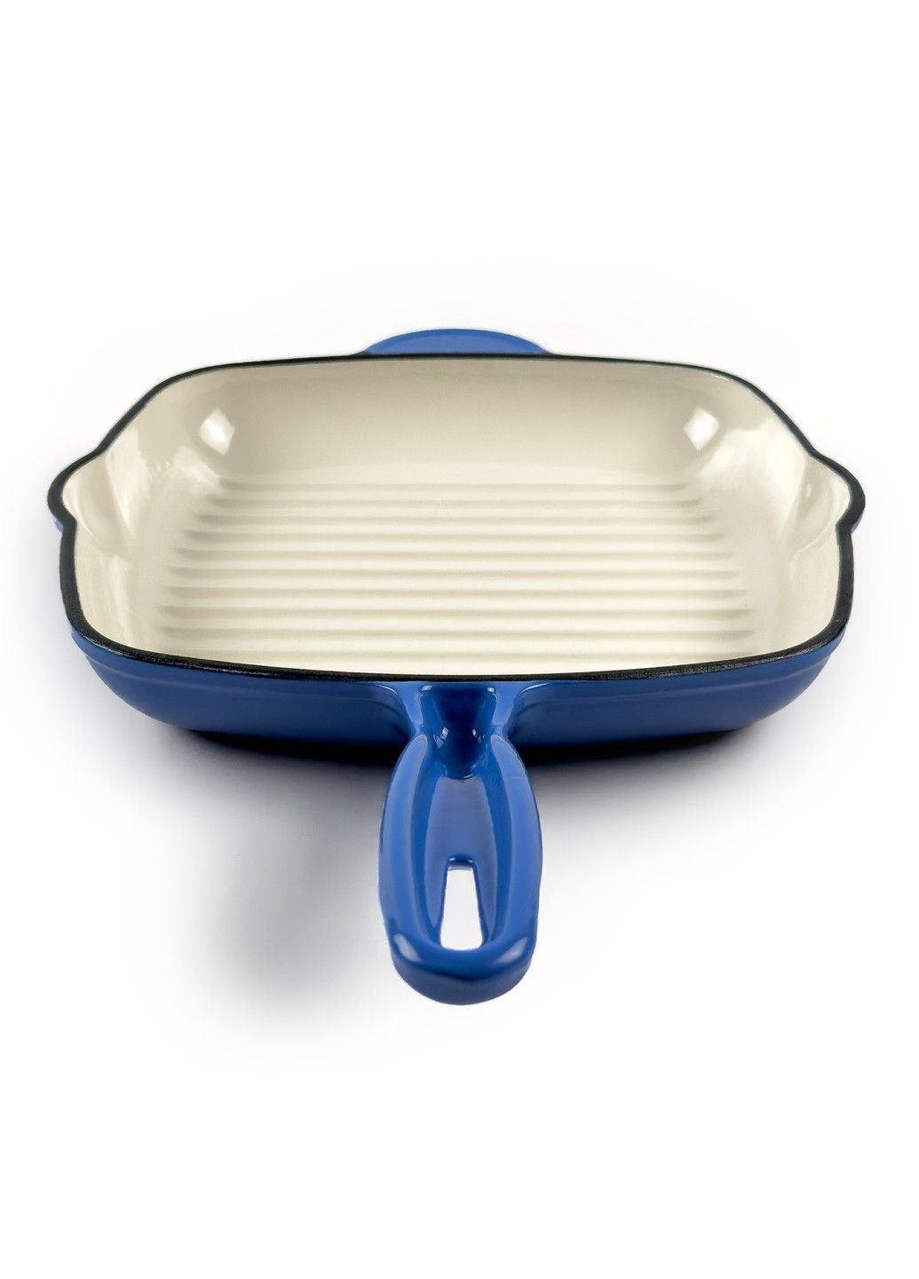 Сковорода гриль Чугунная 24 см Небесный Синий Oliver (373414814)