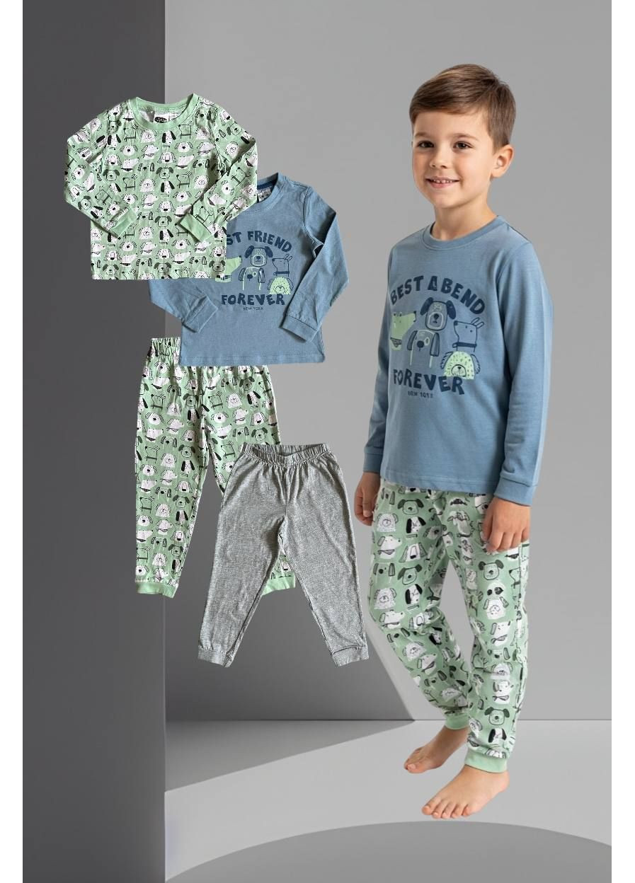 Серо-зеленая всесезон пижама 2 шт L&D