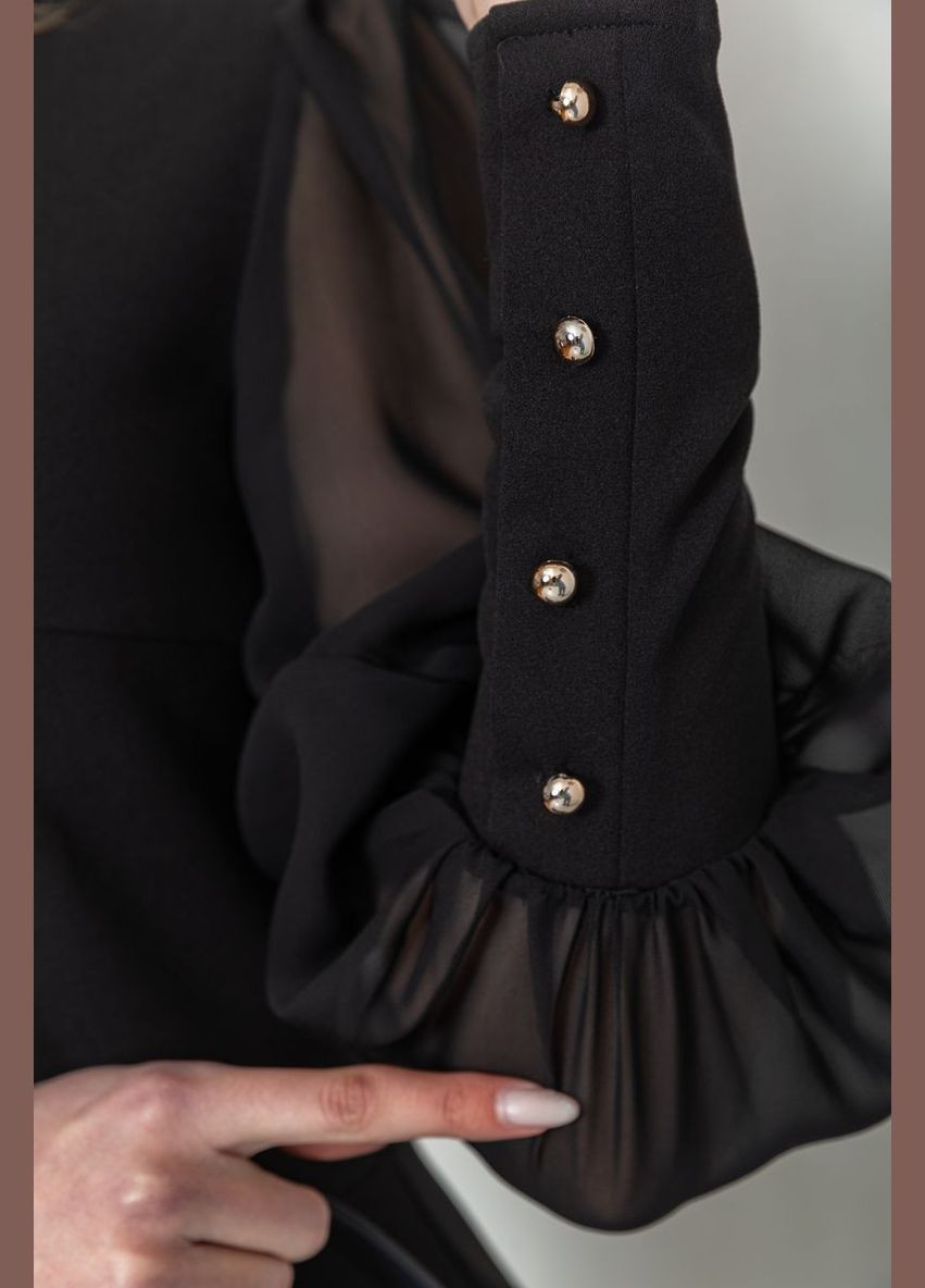 Чорна ошатне плаття, колір чорний, Ager
