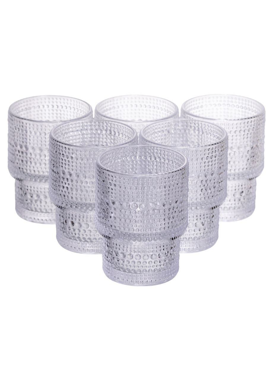 Набор стеклянных стаканов 6 (шт) 200 (мл) для лимонадов, сока, воды, коктейлей стаканы из толстого стекла HP-19-178-1 Yiwu (370675563)