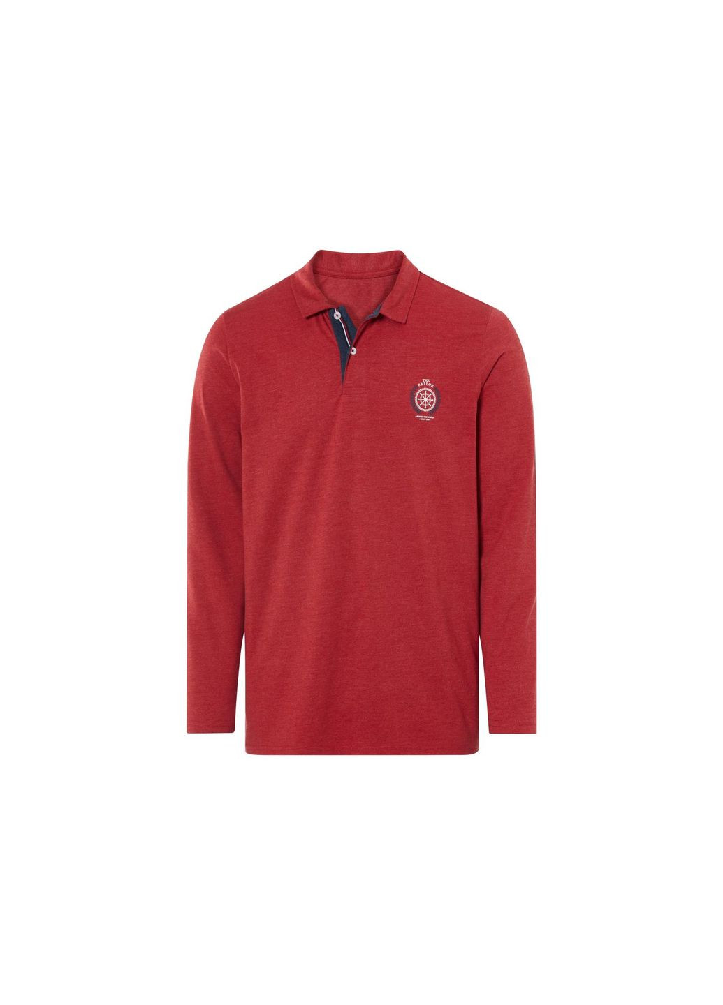 Футболка поло з довгими рукавами з планкою на гудзиках для чоловіка LIDL 464107 червоний Livergy (357014712)