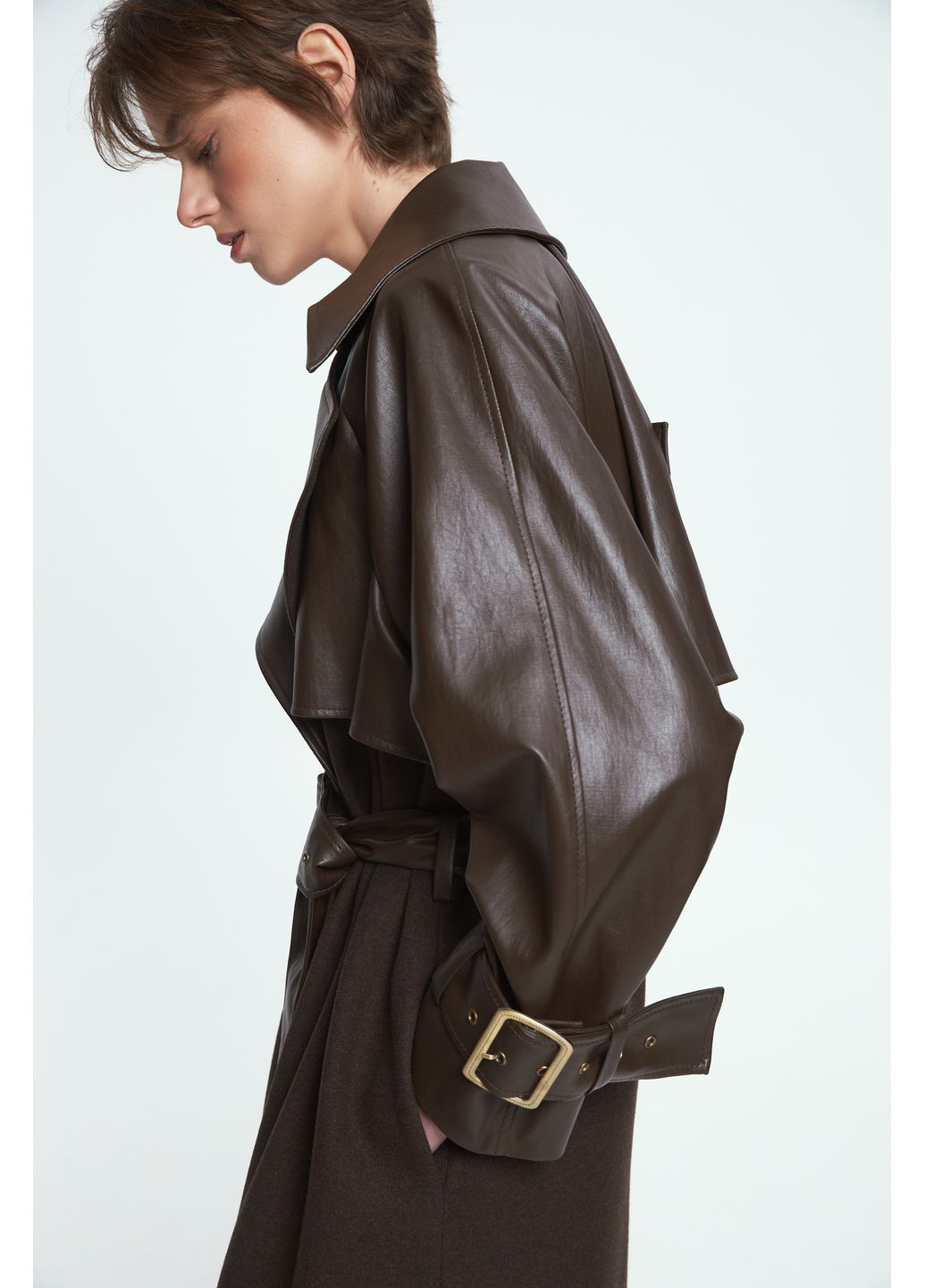 Коричневе демісезонне Жіноче пальто Йораль 140961 Stimma