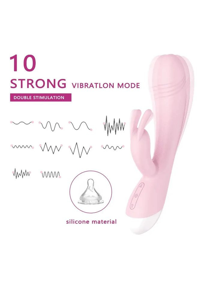 Вибратор-кролик для женщин, мощный стимулятор точки G и женского клитора. розовый No Brand (316553376)