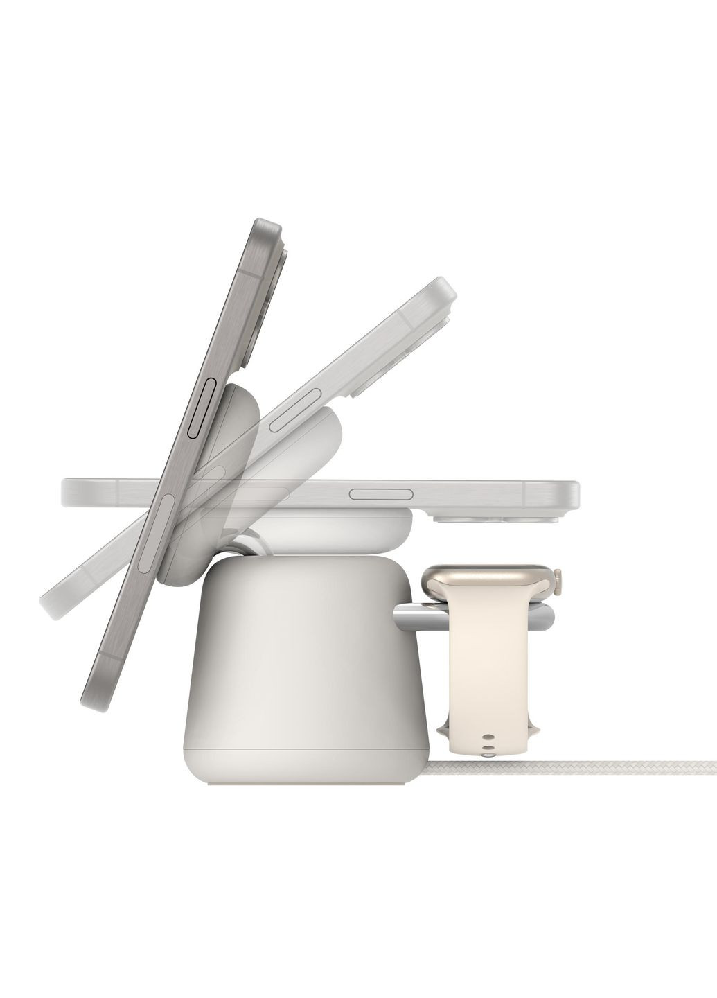 Зарядне бездротовий пристрій 2в1 MagSafe iPhone/Watch/AirPods, Sand Mass Belkin (315435699)