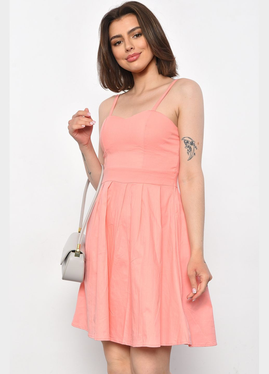 Сарафан жіночий персикового кольору Let's Shop (293337661)