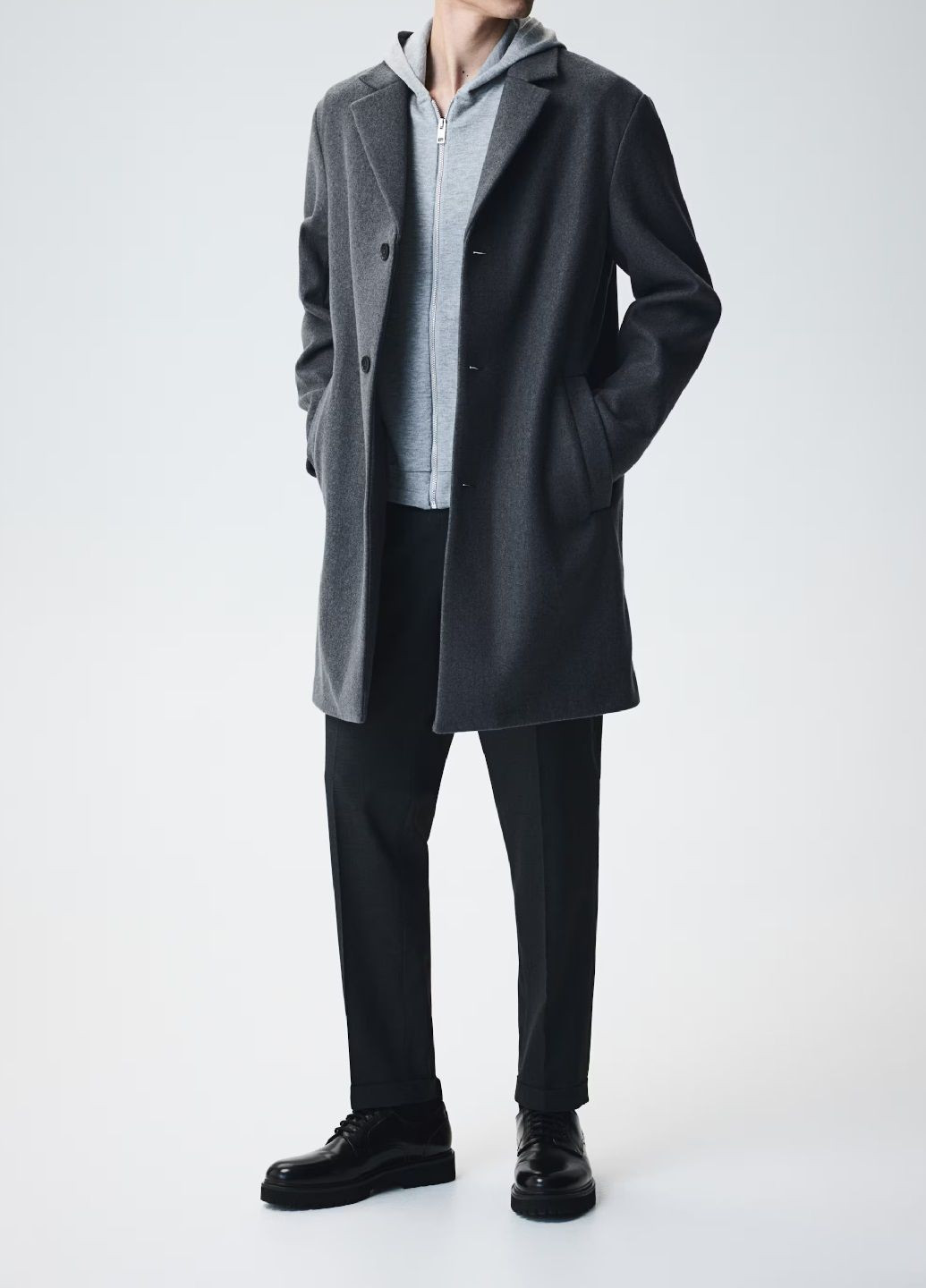 Темно-серое демисезонное Пальто H&M