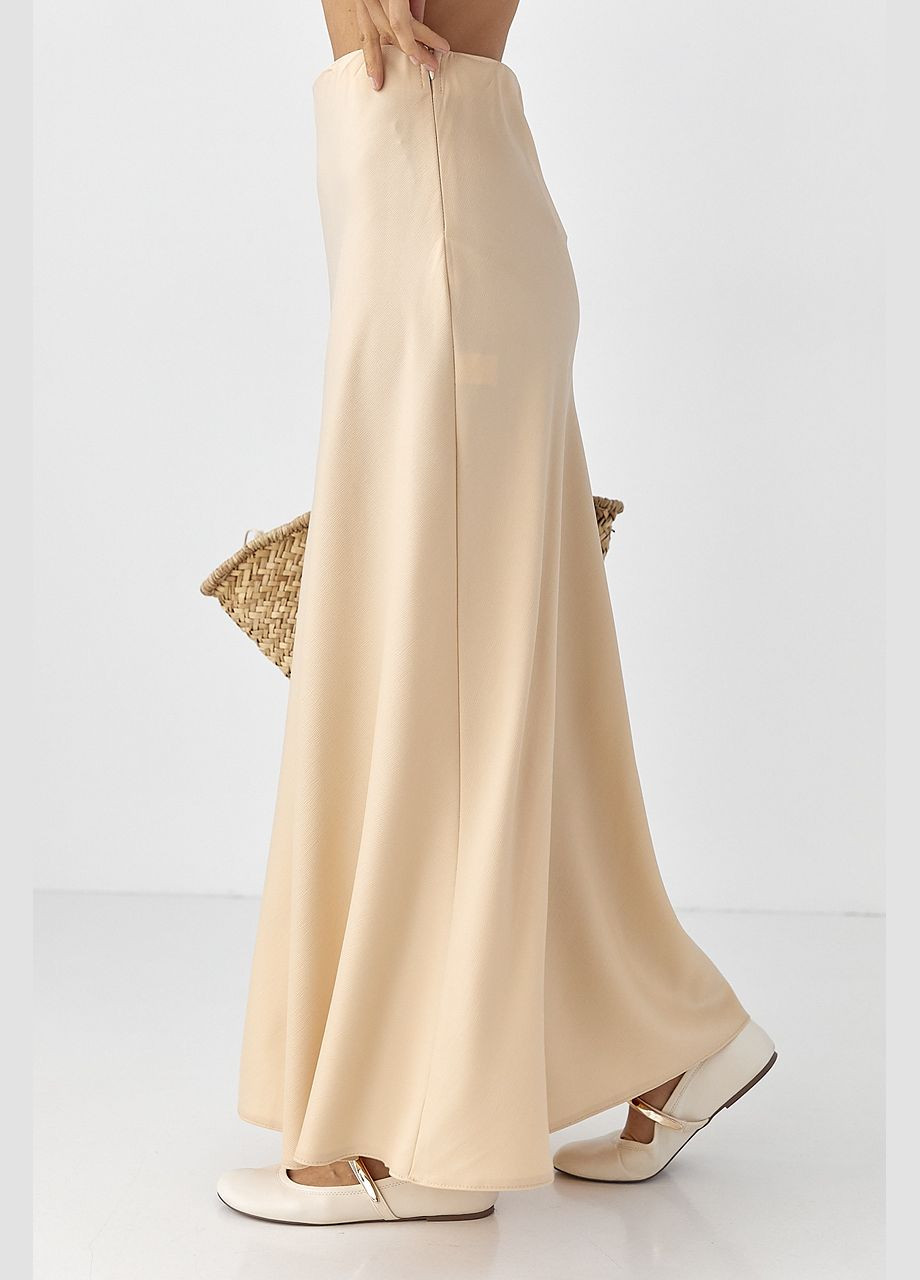 Довга атласна однотонна спідниця - чорний Lurex (330988733)