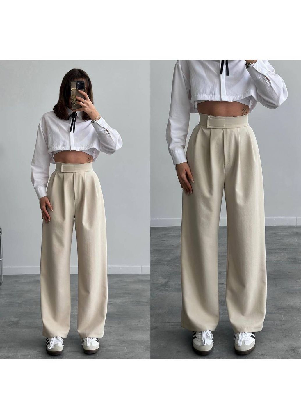 Женские широкие брюки на липучке Україна (354824049)