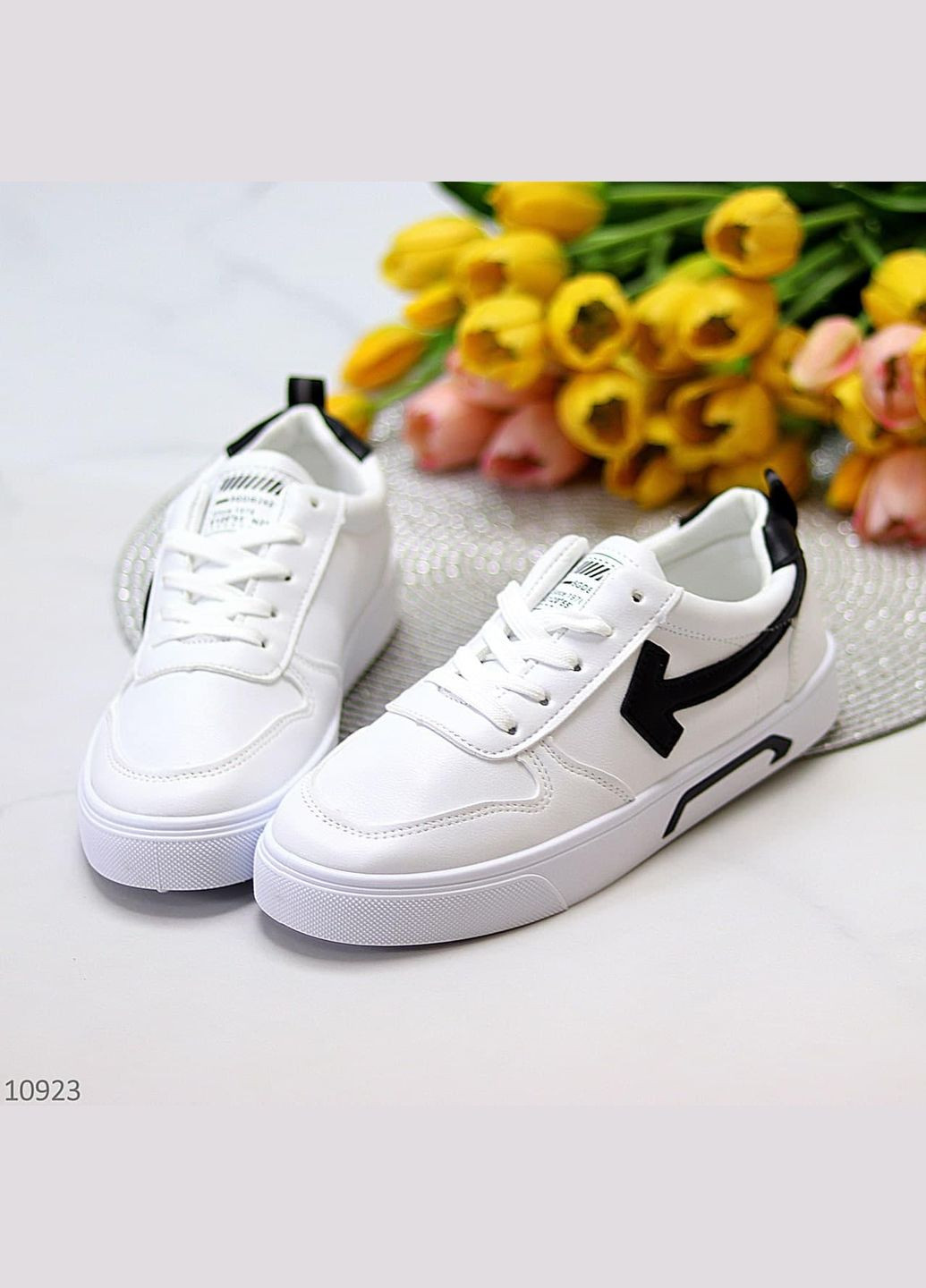 Білі кеди білі жіночі, стильні молодіжні кеди, купити недорого біло-чорні кеди, розмір No Brand