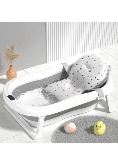 Переносна ванна для дітей і новонароджених з термометром та подушкою No Brand - (366664471)