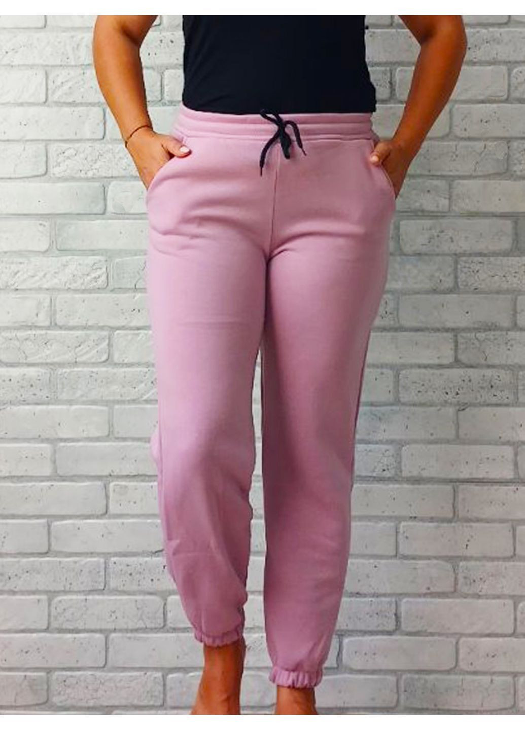 Теплые женские спортивные штаны с карманами зимние No Brand (364237309)