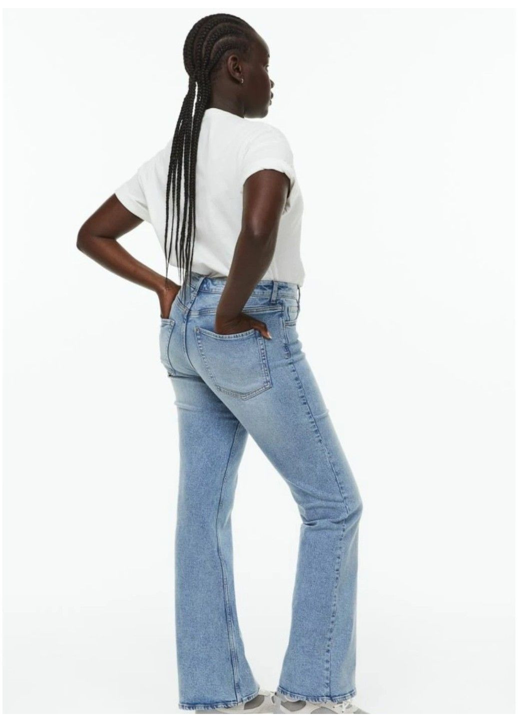 Жіночі високі джинси Bootcut (58010) W36 Блакитні H&M - (315065909)