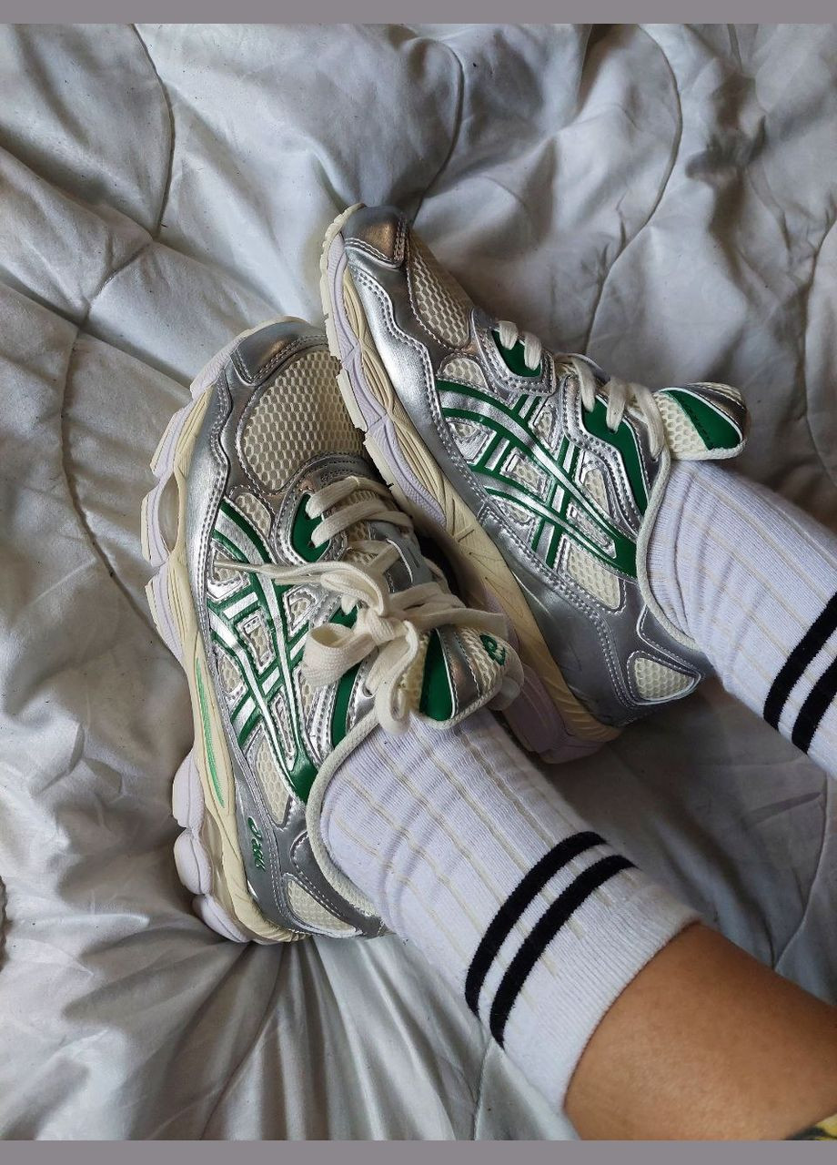 Білі всесезонні жіночі кросівки asics kale cream green No Brand Gel-NYC