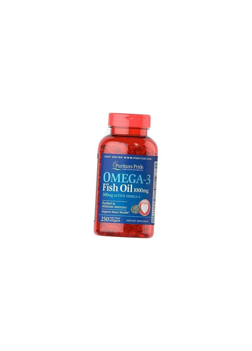 Омега 3, Omega-3 Fish Oil 1000, Puritan's Pride 250гелкапс (67367007) Puritans Pride (322729428)