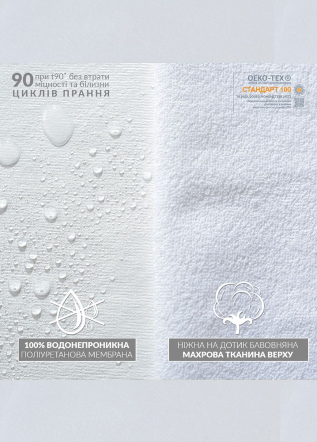 Наматрасник "Aqua Stop" 120х200 см (с эластичными лентами по углам), Белый IDEIA (330644536)