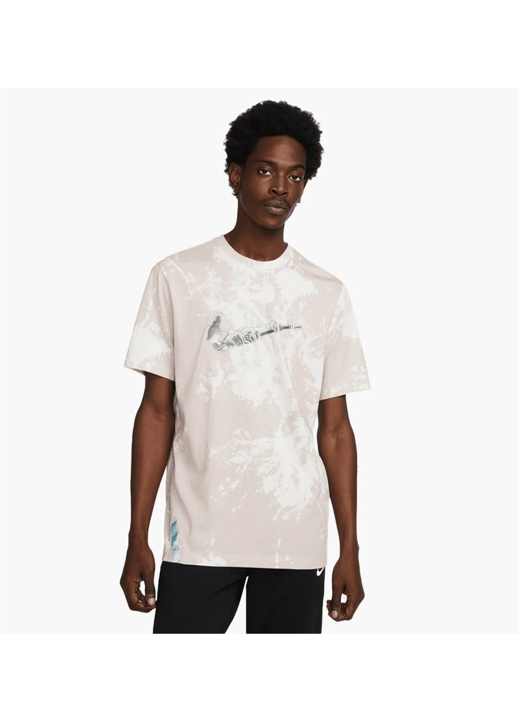 Біла футболка чоловіча dri-fit white/beige Nike