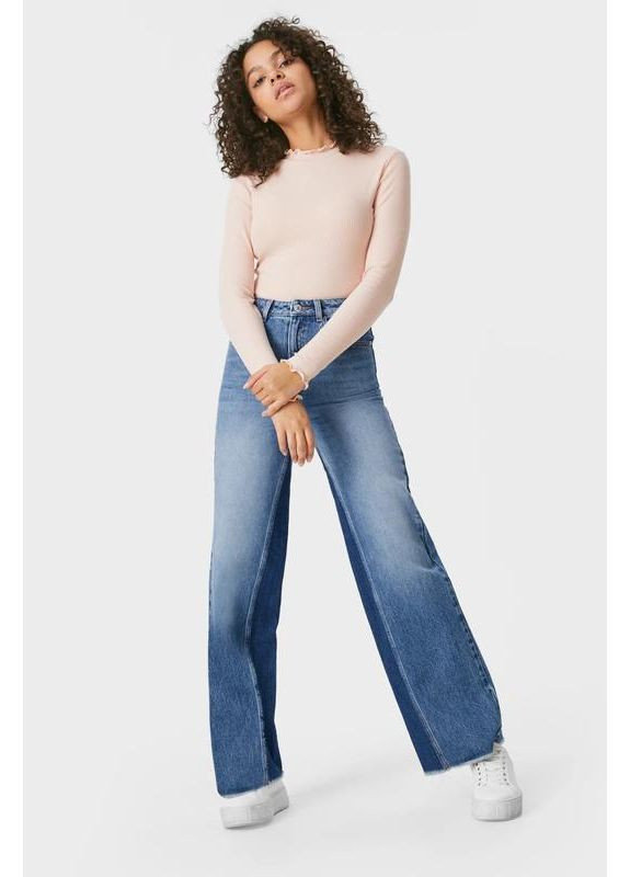 Джинси широкі рівні прямі wide leg C&A - (368396693)