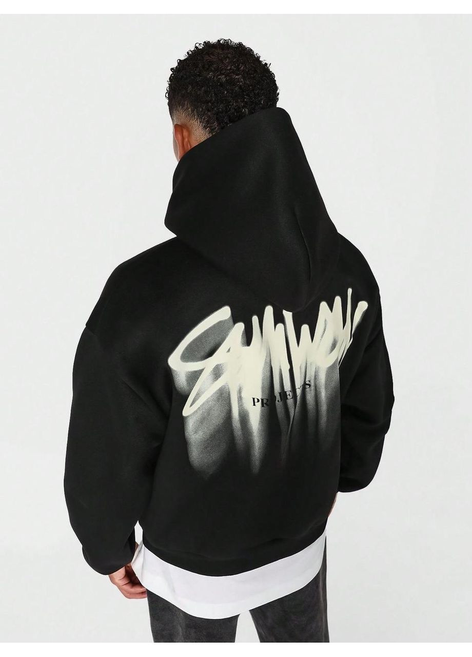 Худые, черная толстовка мужская, свитшот с принтом No Brand (353505768)