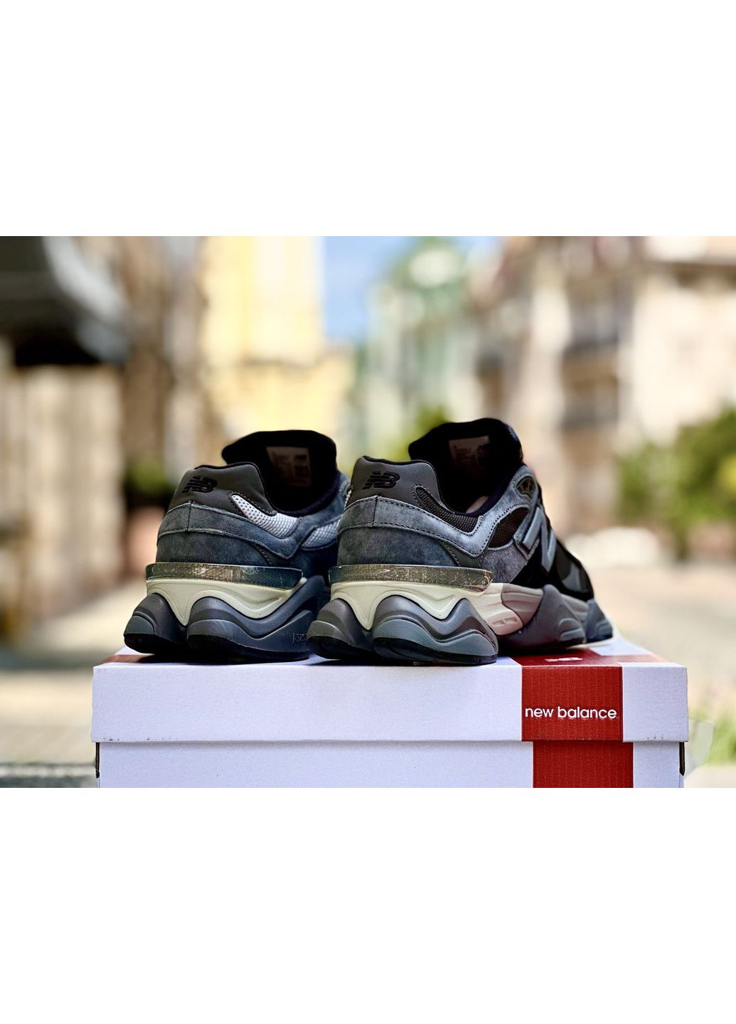 Серые демисезонные кроссовки мужские new balance 9060 black grey нью беланс 9060 No Brand