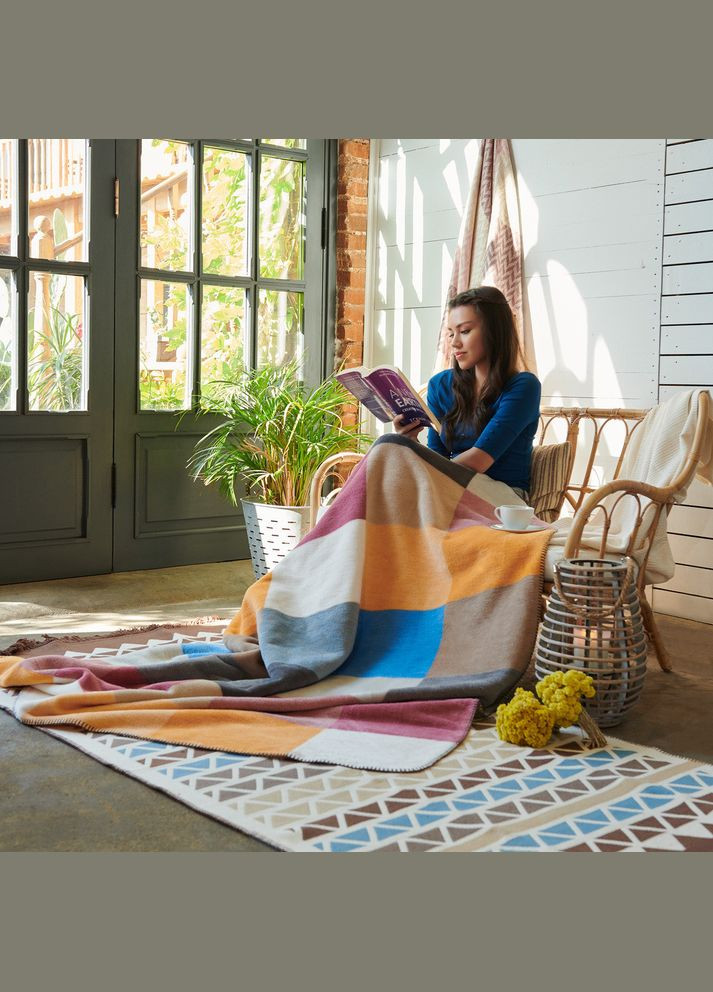 Плед покривало Kassandra 150х200 см см квадрат бавовна натуральне IDEIA (334726892)