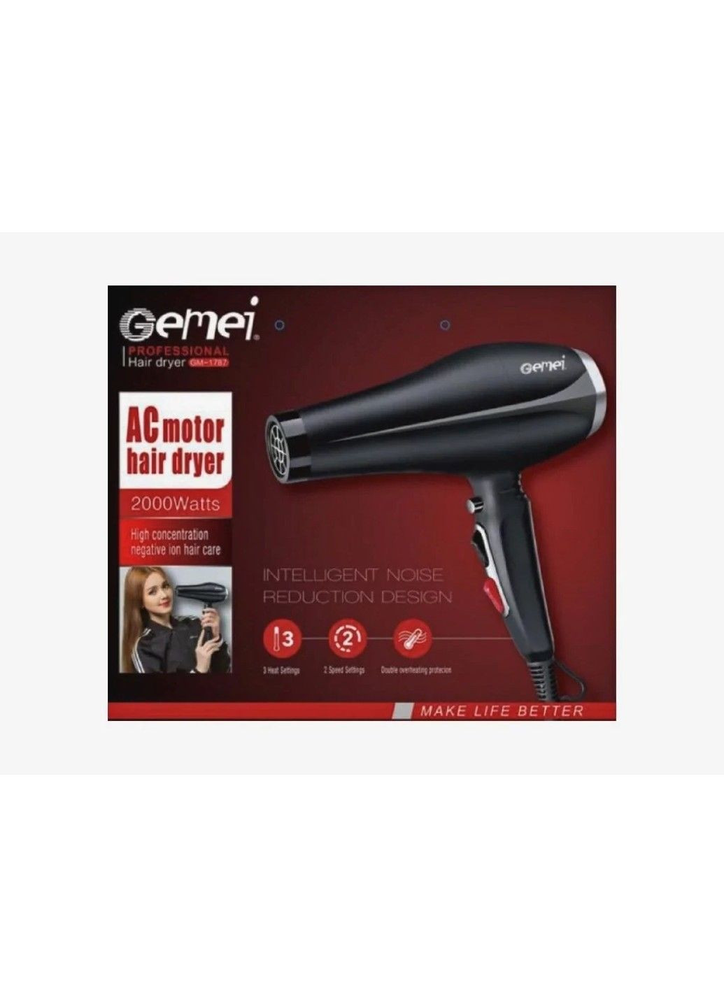Профессиональный мощный фен Gm 1767 Gemei (331639241)
