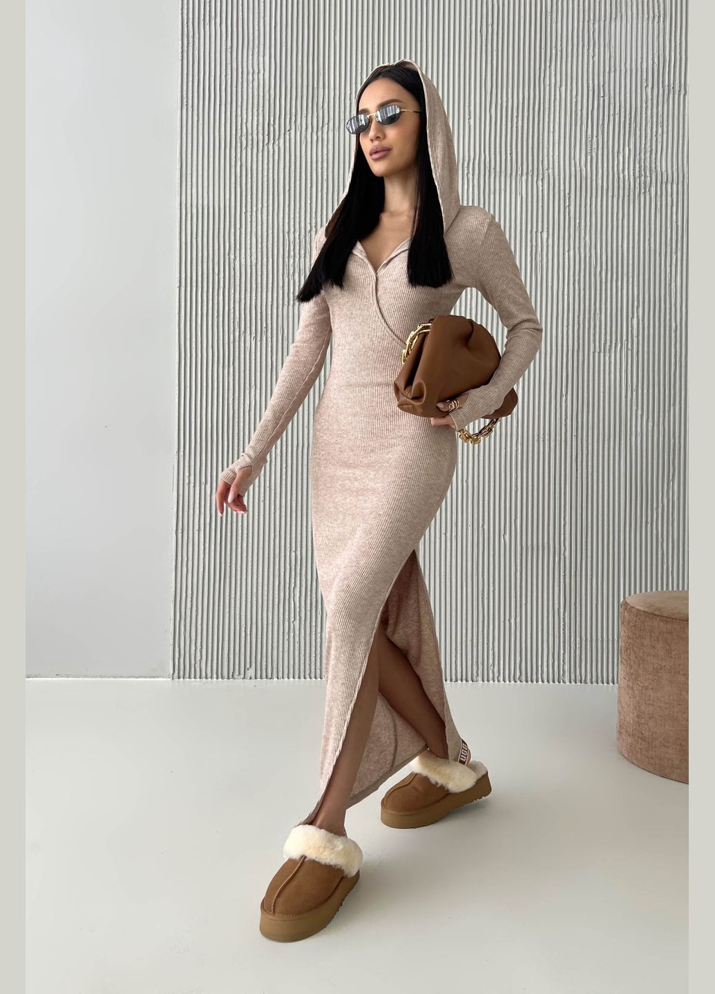 Бежева повсякденний, кежуал сукня футляр Liton