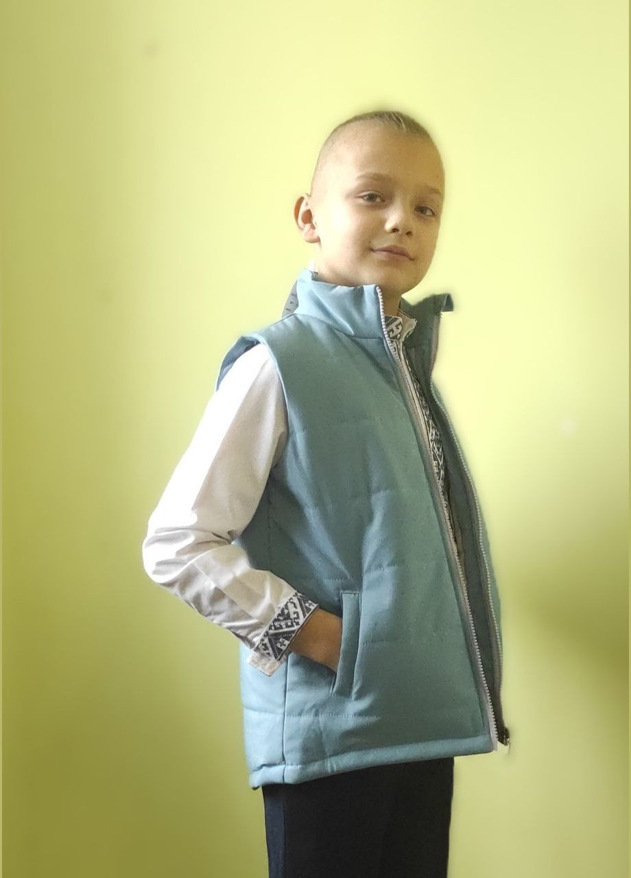 Жилетка детская весна/осень без капюшона 122 размер с карманами цвет Handmade (326835368)