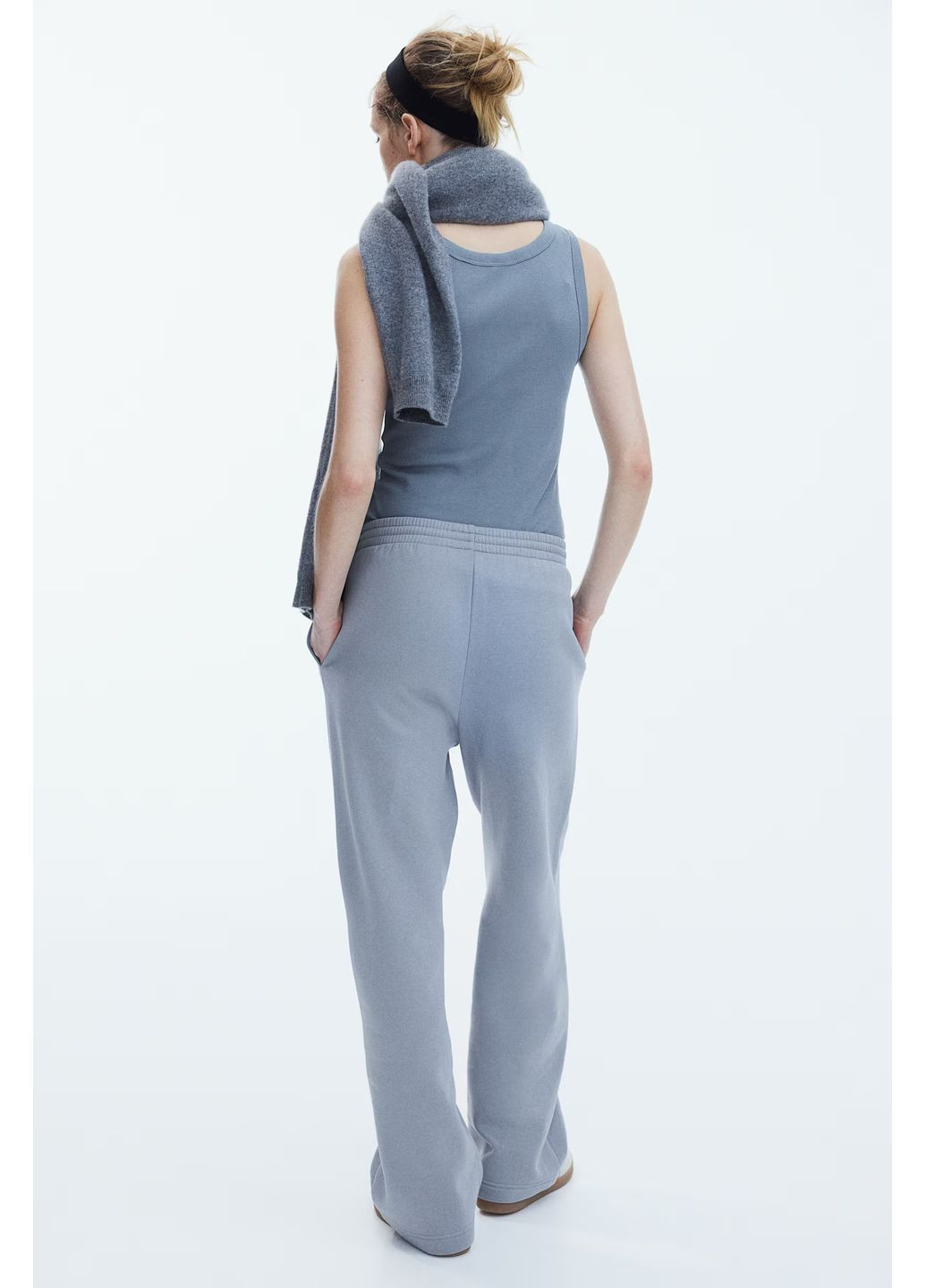 Спортивні штани з начісом жіночі сірі S,XL H&M (369646921)