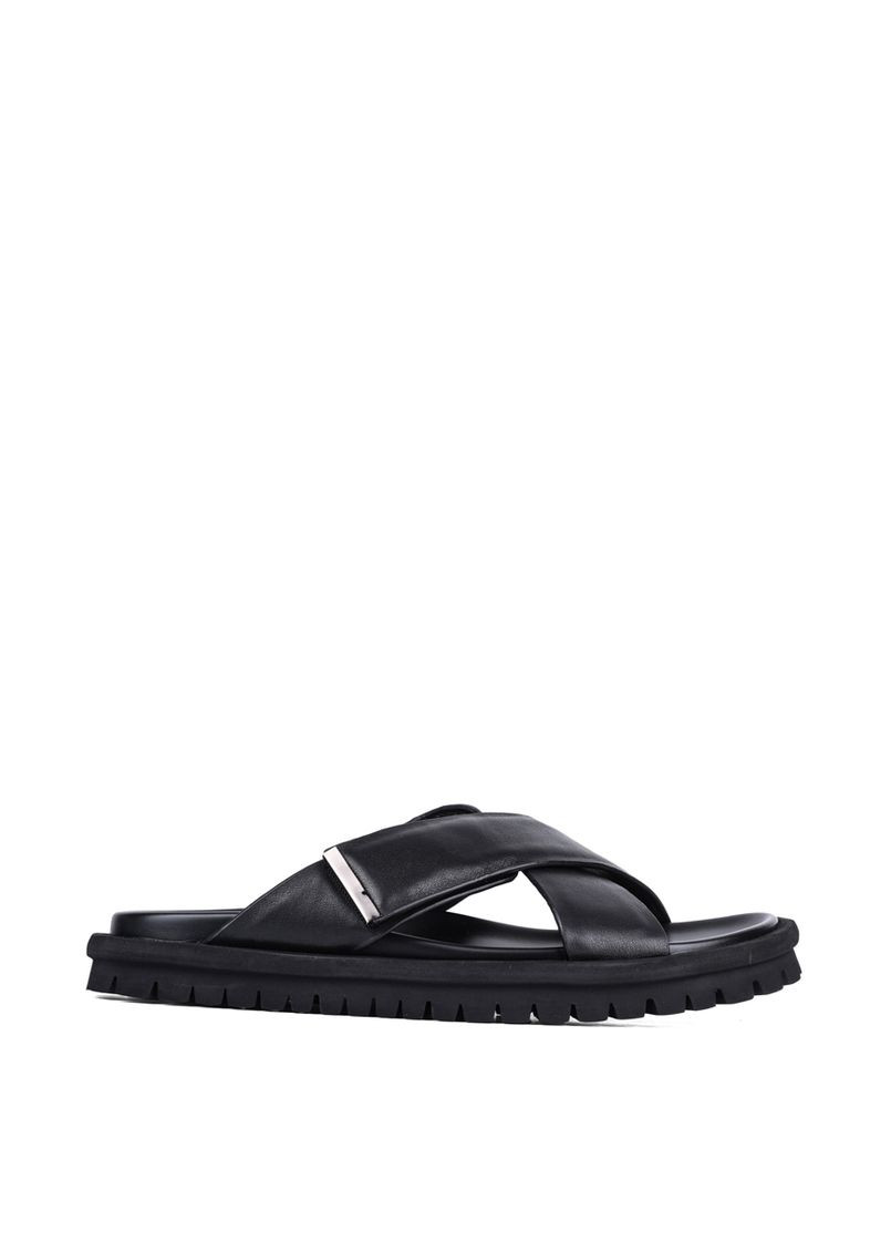 Чоловічі Шльопанці 2245-1 Чорний Шкіра Miguel Miratez (330179768)