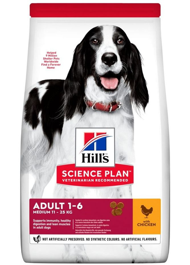 Сухий корм для дорослих собак середніх порід Science Plan Adult Medium Breed із куркою 14 кг Hill's (315780148)