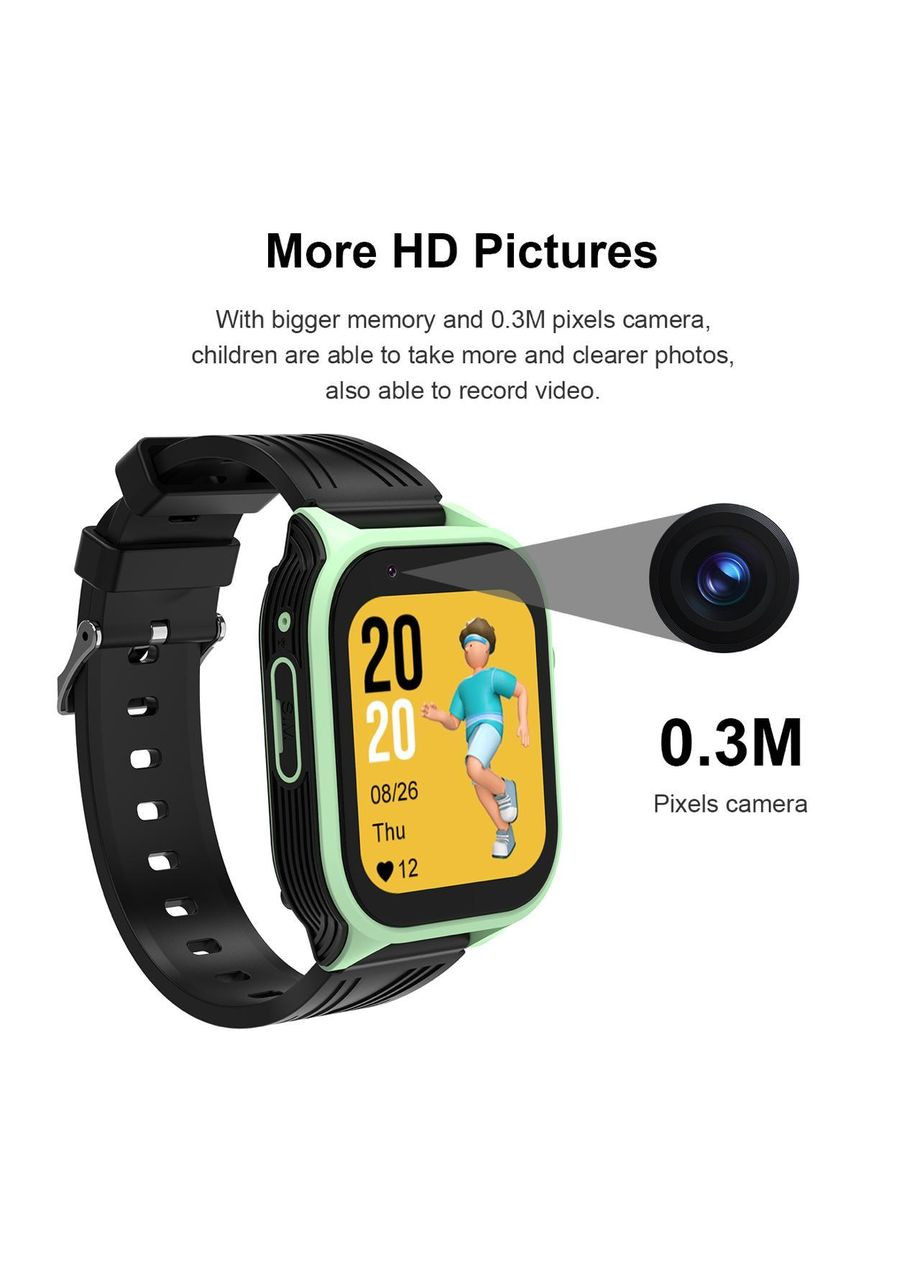 Дитячий розумний смарт годинник D8M з GPS, сім-карткою, відеодзвінком, прослуховуванням камерою та 2 додатковими ремінцями Lemfo (369164722)