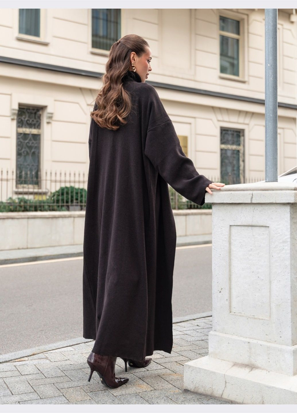 вязаный костюм коричневого цвета с платьем Dressa (362699299)