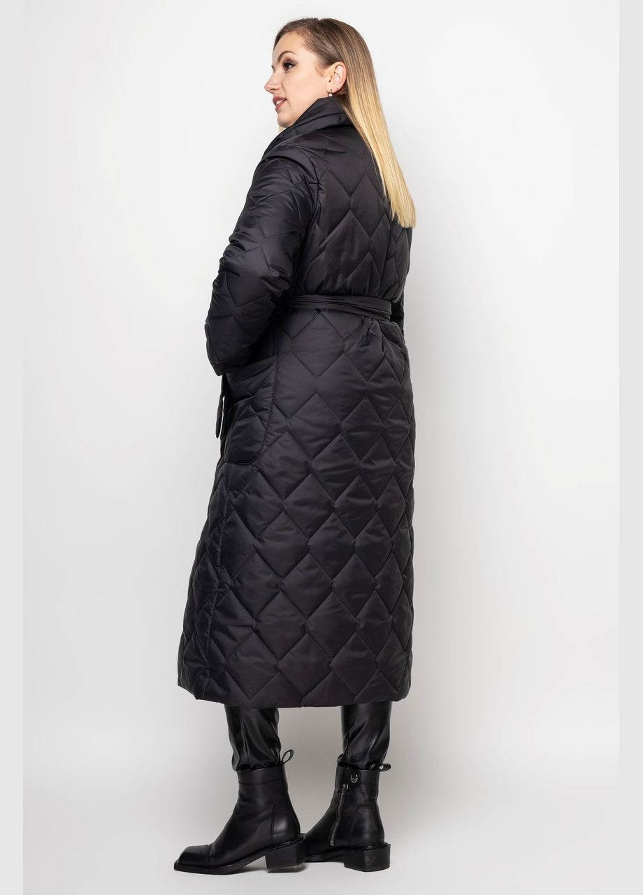 Плащ стьобаний Селена чорний 0393 Vlavi зима (347146154)