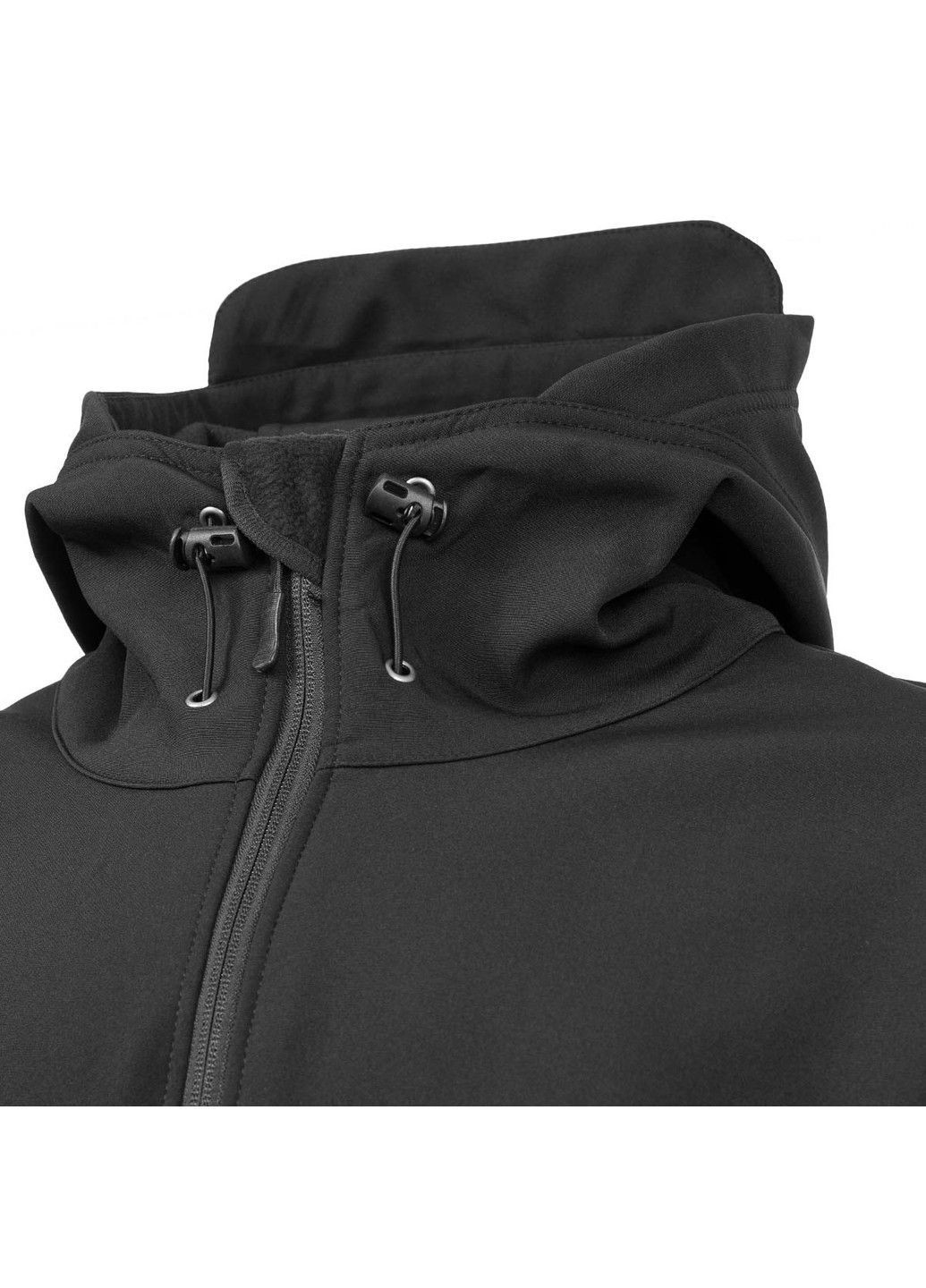 Черная демисезонная куртка с капюшоном softshell Vik-Tailor