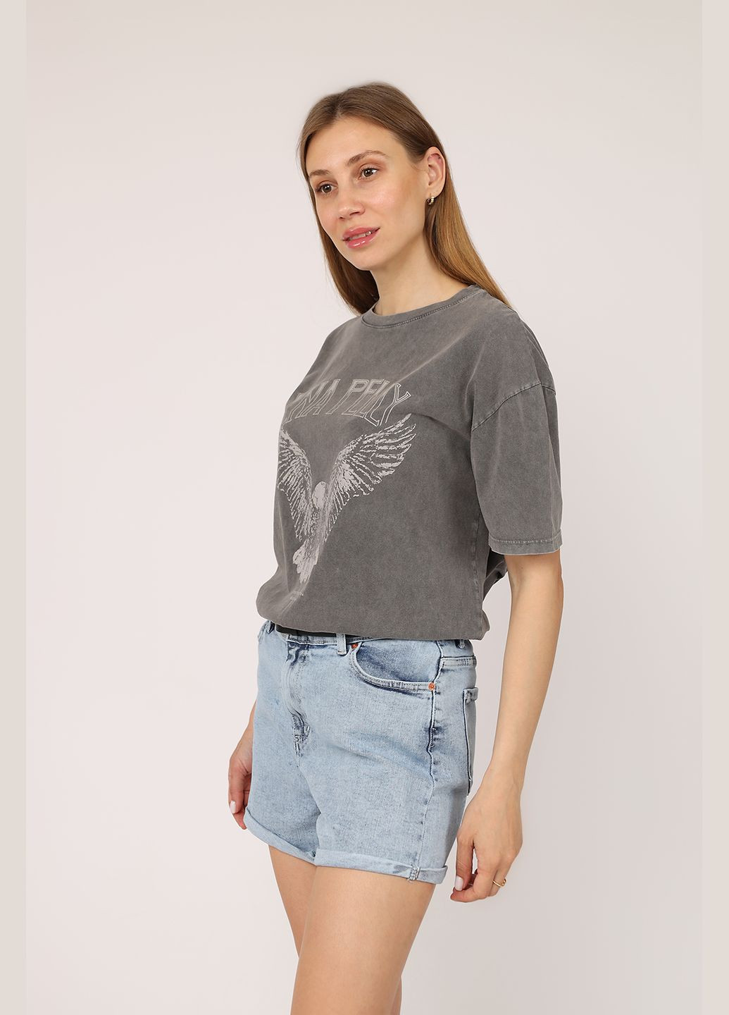 Футболка с коротким рукавом женская цвет серый CB-00274539 MUEZZA - (334429484)