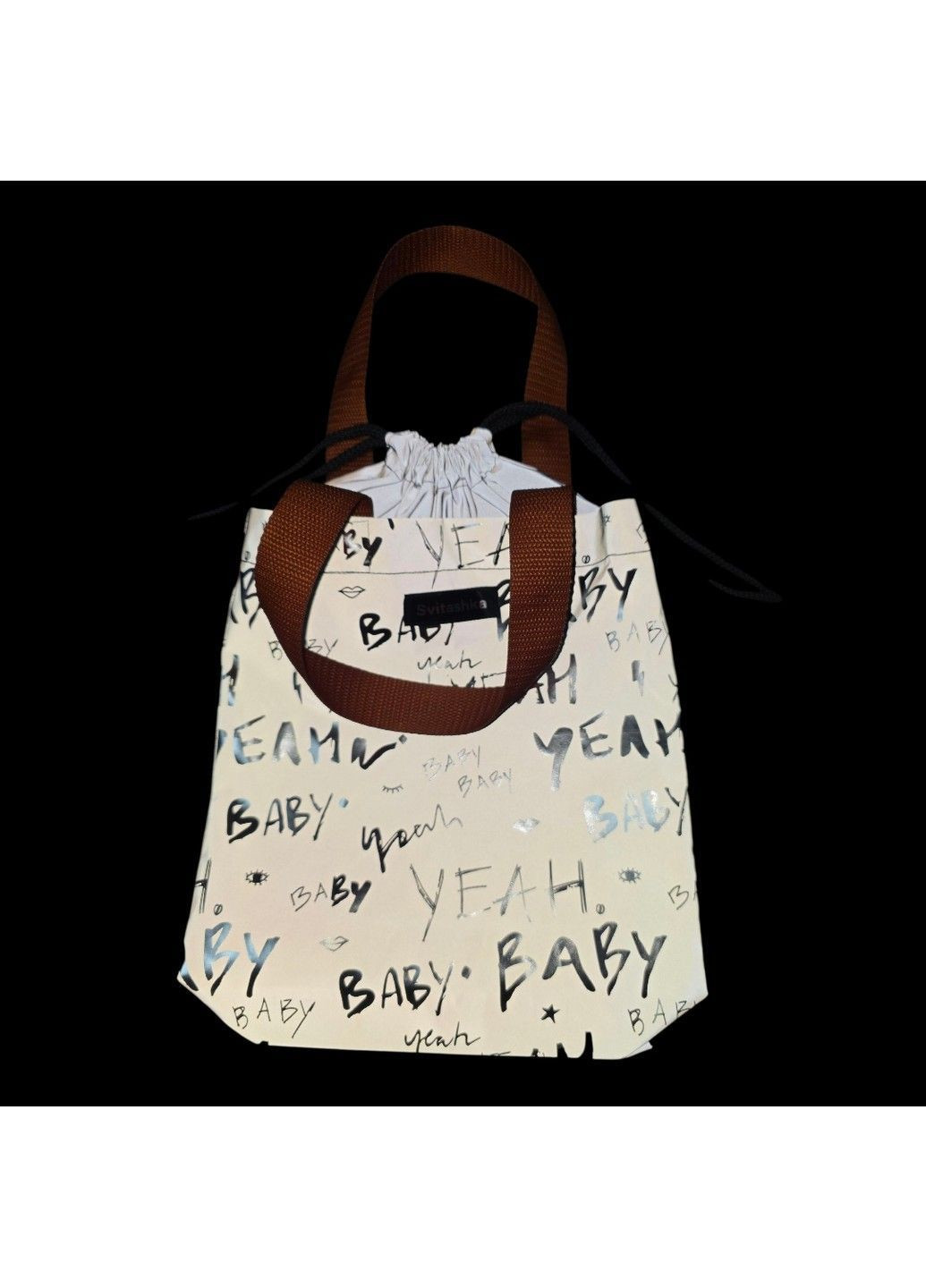 Светоотражающий шопер Мини Бэби на завязках с оранжевыми ручками Svitashka (365656558)