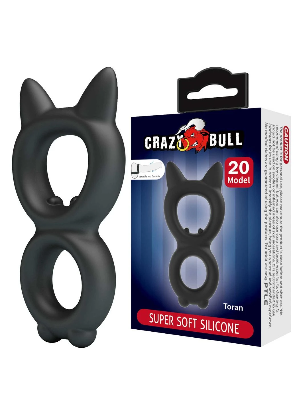 Ерекційне на член та мошонку чорне Crazy Bull №20 TORAN LyBaile (386756233)
