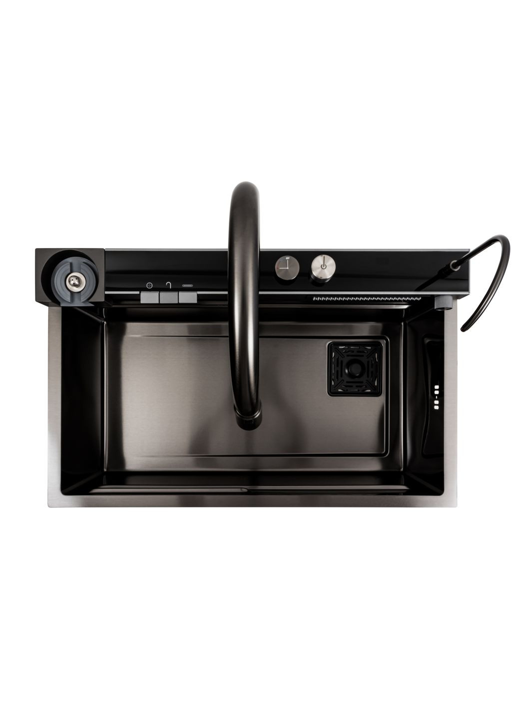 Кухонная мойка 75*46D PVD черная Handmade "ВОДОСПАД" Platinum (289391231)