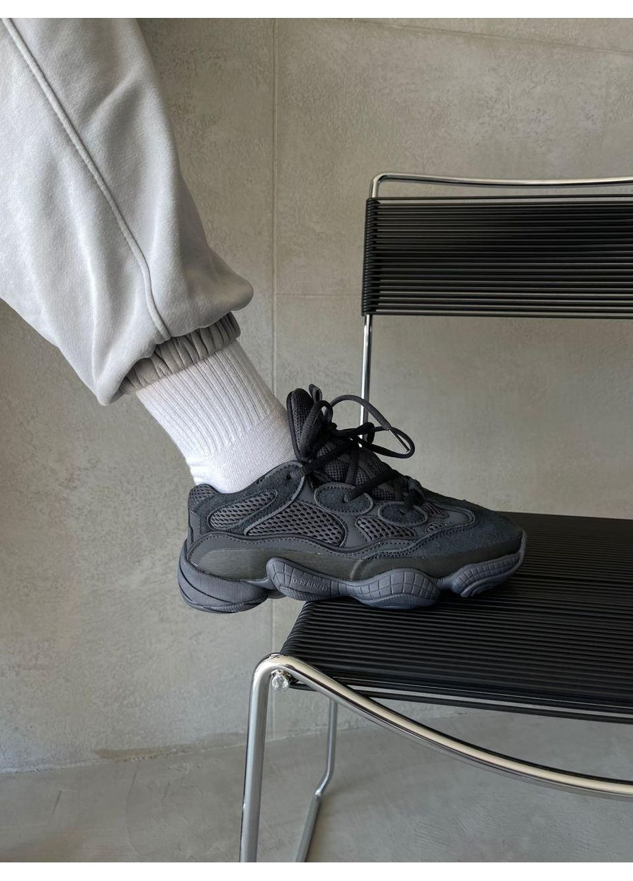 Черные демисезонные кроссовки мужские adidas yeezy boost 500 black 2 адидас изи буст No Brand