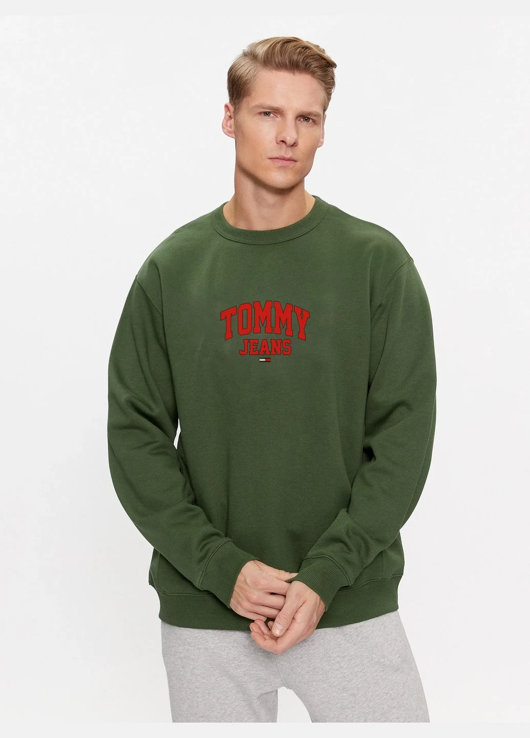 Хакі чоловічий світшот на флісі tommy hilfiger (382655981)