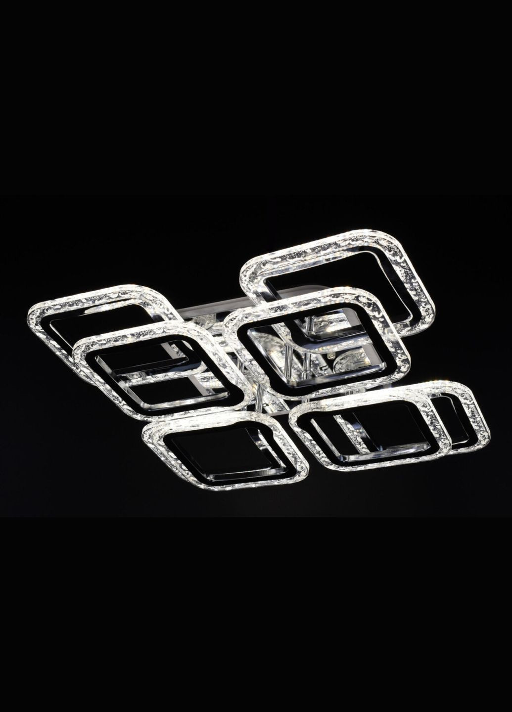 Люстра світлодіодна стельова LED світильник для квартири на стелю лед з пультом 26528 Хром 11х46х46 см. Sunnysky (364759737)