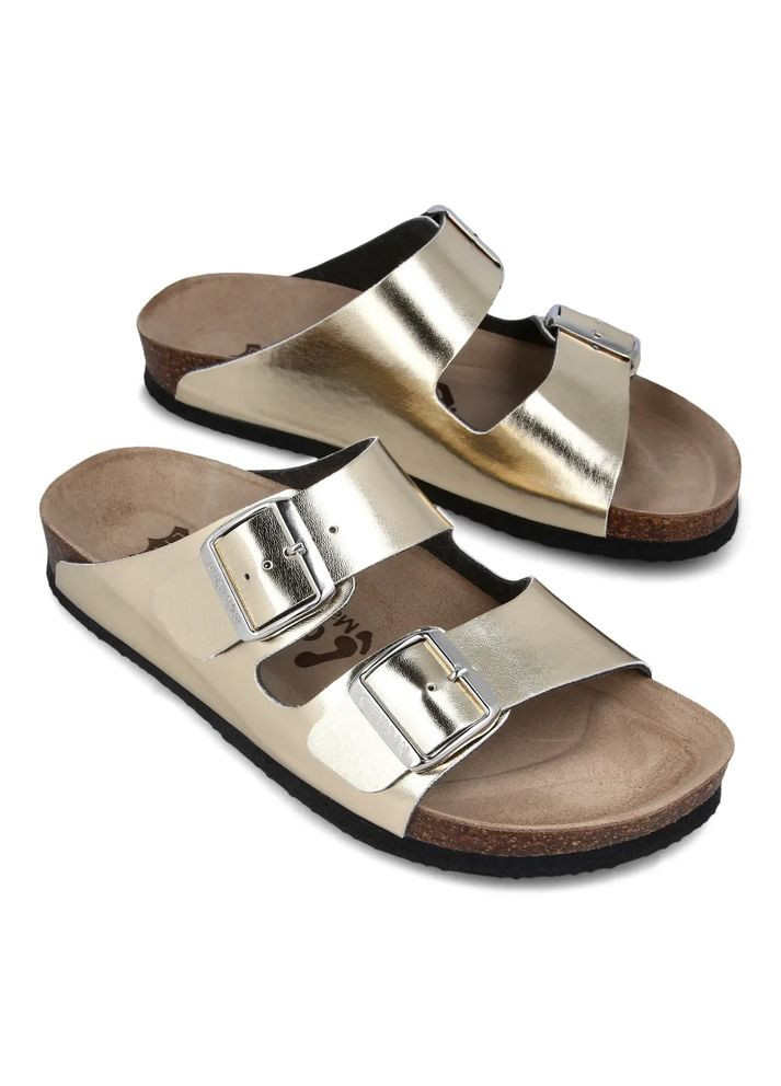 Золотые шлепанцы ортопедические женские arizona, (арт. gr-3366) золото ( ) Grubin